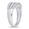 14kt White Gold Womens Round Diamond Anniversary Band Ring 1 Cttw