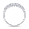 14kt White Gold Womens Round Diamond Anniversary Band Ring 1 Cttw