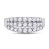 14kt White Gold Womens Round Diamond Anniversary Band Ring 1 Cttw