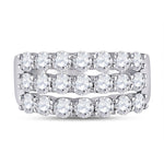 14kt White Gold Womens Round Diamond Anniversary Band Ring 2 Cttw