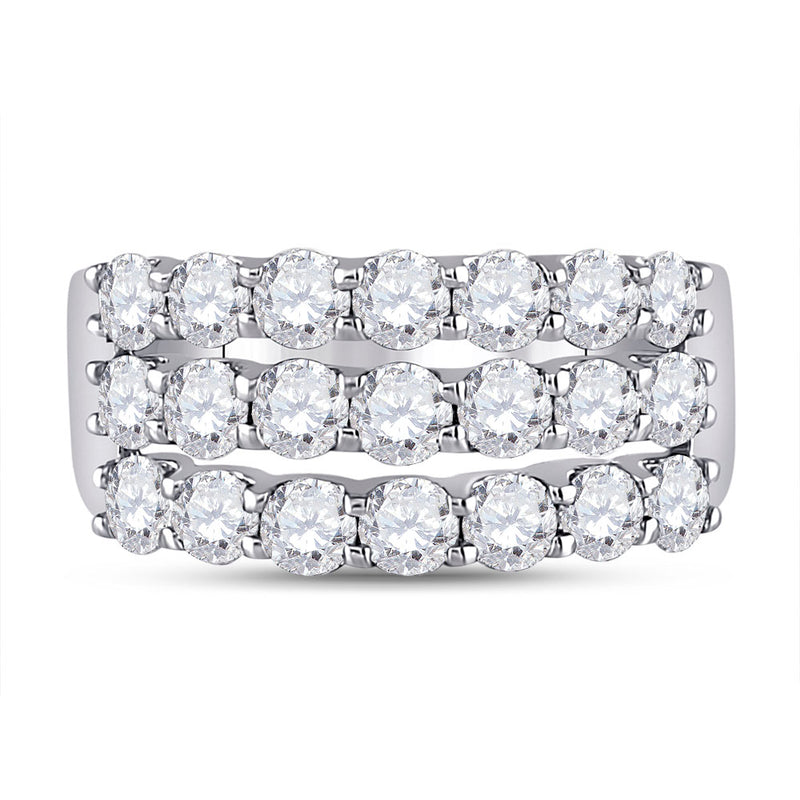 14kt White Gold Womens Round Diamond Anniversary Band Ring 2 Cttw