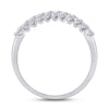 14kt White Gold Womens Round Diamond Contoured Triple Row Band Ring 1 Cttw