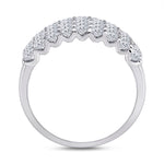 14kt White Gold Womens Round Diamond Anniversary Band Ring 2 Cttw