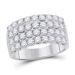 14kt White Gold Womens Round Diamond Anniversary Band Ring 2 Cttw