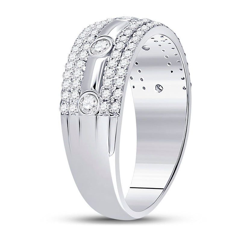 10kt White Gold Womens Round Diamond Anniversary Ring 1/2 Cttw