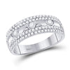 10kt White Gold Womens Round Diamond Anniversary Ring 1/2 Cttw