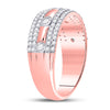 10kt Rose Gold Womens Round Diamond Anniversary Ring 1/2 Cttw