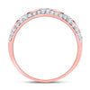 10kt Rose Gold Womens Round Diamond Anniversary Ring 1/2 Cttw