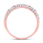 10kt Rose Gold Womens Round Diamond Anniversary Ring 1/2 Cttw