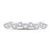 10kt White Gold Womens Round Diamond Stackable Band Ring 1/8 Cttw