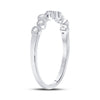 10kt White Gold Womens Round Diamond Stackable Band Ring 1/8 Cttw