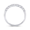 10kt White Gold Womens Round Diamond Stackable Band Ring 1/8 Cttw