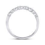 10kt White Gold Womens Round Diamond Stackable Band Ring 1/8 Cttw