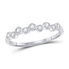 10kt White Gold Womens Round Diamond Stackable Band Ring 1/8 Cttw