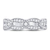 10kt White Gold Womens Round Diamond Fashion Band Ring 1/3 Cttw