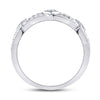 10kt White Gold Womens Round Diamond Fashion Band Ring 1/3 Cttw