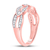 10kt Rose Gold Womens Round Diamond Fashion Band Ring 1/3 Cttw