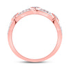 10kt Rose Gold Womens Round Diamond Fashion Band Ring 1/3 Cttw