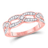 10kt Rose Gold Womens Round Diamond Fashion Band Ring 1/3 Cttw