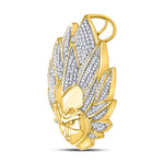 10kt Yellow Gold Mens Round Diamond Super Saiyan Charm Pendant 3/4 Cttw