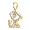 10kt Yellow Gold Mens Round Diamond Eye of Ra Egyptian Charm Pendant 1 Cttw