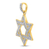 10kt Yellow Gold Mens Round Diamond Magen Star of David Charm Pendant 1/2 Cttw