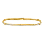 14kt Yellow Gold Womens Round Diamond Classic Tennis Bracelet 2 Cttw