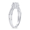 10kt White Gold Round Diamond 3-stone Bridal Wedding Engagement Ring 1/3 Cttw