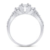 10kt White Gold Round Diamond 3-stone Bridal Wedding Engagement Ring 1/3 Cttw