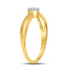 10kt Yellow Gold Womens Round Diamond Solitaire Promise Ring 1/10 Cttw