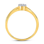 10kt Yellow Gold Womens Round Diamond Solitaire Promise Ring 1/10 Cttw