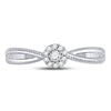 10kt White Gold Womens Round Diamond Solitaire Promise Ring 1/10 Cttw