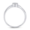 10kt White Gold Womens Round Diamond Solitaire Promise Ring 1/10 Cttw