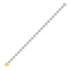 14kt Yellow Gold Womens Round Diamond Halo Cluster Tennis Bracelet 2 Cttw