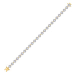 14kt Yellow Gold Womens Round Diamond Halo Cluster Tennis Bracelet 2 Cttw