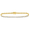 14kt Yellow Gold Womens Round Diamond Fashion Cluster Tennis Bracelet 1-7/8 Cttw