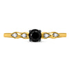 10kt Yellow Gold Round Black Color Enhanced Diamond Solitaire Bridal Wedding Ring 1/3 Cttw