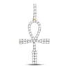 10kt Yellow Gold Mens Round Diamond Ankh Cross Charm Pendant 1 Cttw