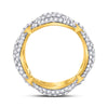 10kt Yellow Gold Mens Round Diamond Statement Link Band Ring 2 Cttw