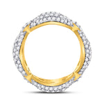 10kt Yellow Gold Mens Round Diamond Statement Link Band Ring 2 Cttw