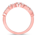 10kt Rose Gold Womens Round Diamond Modern Gemometric Band Ring 5/8 Cttw