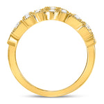 10kt Yellow Gold Womens Round Diamond Modern Gemometric Band Ring 5/8 Cttw