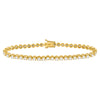 14kt Yellow Gold Womens Round Diamond Classic Tennis Bracelet 4 Cttw