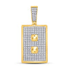 10kt Yellow Gold Mens Round Diamond Power Outlet Plug Charm Pendant 5/8 Cttw