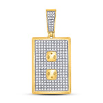 10kt Yellow Gold Mens Round Diamond Power Outlet Plug Charm Pendant 5/8 Cttw