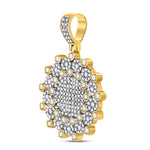 10kt Yellow Gold Mens Round Diamond Circle Charm Pendant 1 Cttw