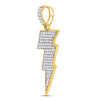 10kt Yellow Gold Mens Round Diamond Lightning Bolt Charm Pendant 1 Cttw