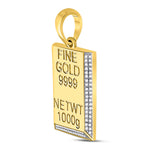 10kt Yellow Gold Mens Round Diamond Kilo Gold Bar Charm Pendant 3/8 Cttw