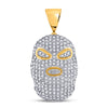 10kt Yellow Gold Mens Round Diamond Hood Mask Charm Pendant 5/8 Cttw