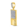 10kt Yellow Gold Mens Round Diamond Scale Charm Pendant 3/8 Cttw